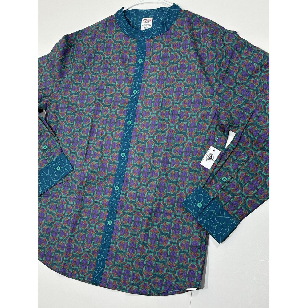 NWT MARVEL Disney Black Panther Wakanda Forever Shirt Size Large Button Up $60 - Picture 3 of 10